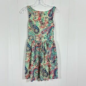 NWT Xhilarstion For Target Sz XS Dress Women Paisley Lace Lined Sleeveless
